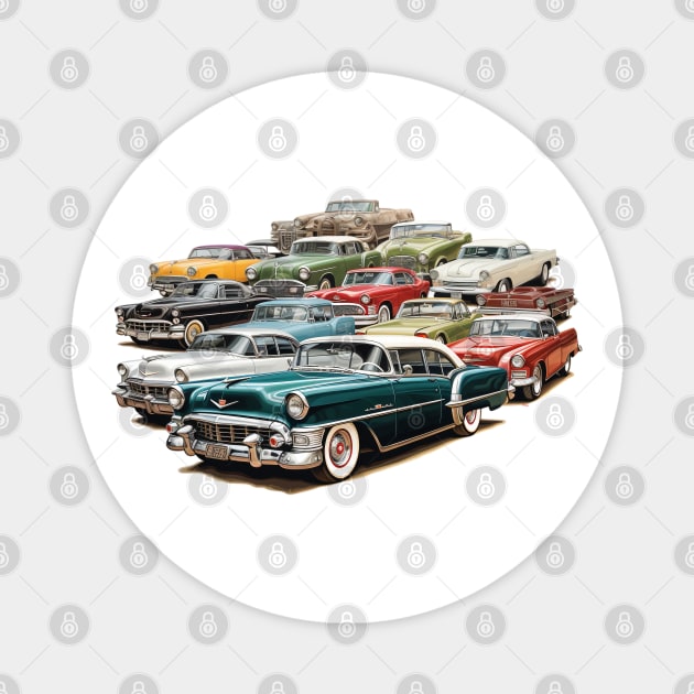 vintage car collection art Magnet by usastore